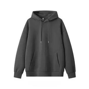 Свитер с капюшоном мужской осенний новый хлопковый однотонный свободный плечевой универсальный текстурированный верх S