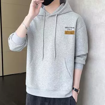 Свитер с капюшоном, новый мужской модный свитер, универсальный молодежный красивый длинный рукав, футболка, чехол M