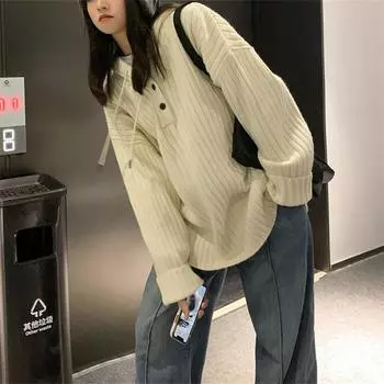 Свитер с капюшоном Pit Strip, женский осенний свободный модный повседневный мягкий восковой свитер, топ One Size темно серый