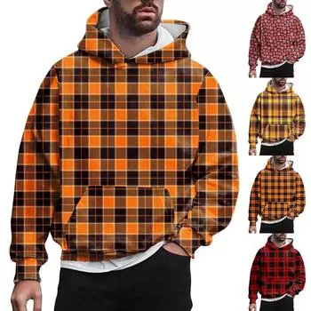 Свитер с капюшоном с принтом и длинными рукавами для мужчин и женщин весной и осенью XXXL оранжевый