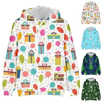 Свитер с капюшоном с принтом и длинными рукавами для мужчин и женщин весной и осенью XXXL зелёный