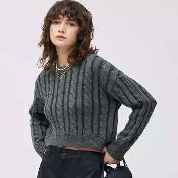 Свитер с круглым вырезом и длинными рукавами GU by Uniqlo Q