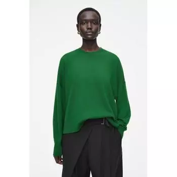 Свитер с круглым вырезом из шерсти мериноса Cos Japan dark green/XS