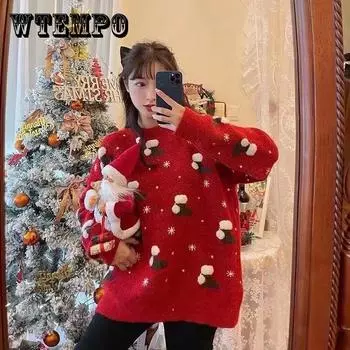 Свитер с круглым вырезом «Снежинка Рождество», женские модные осенне-зимние носки с длинным рукавом, вязаный пуловер с принтом, шикарные женские джемперы L темно-синий