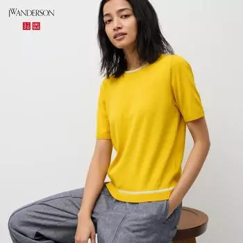 Свитер с круглым вырезом UNIQLO JAPAN с короткими рукавами
