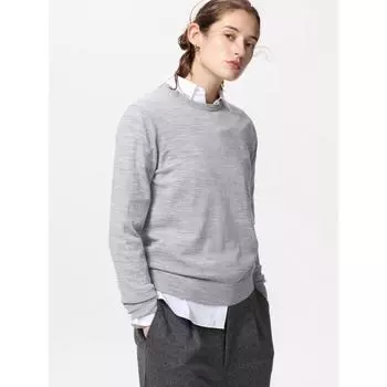 Свитер с круглым вырезом Uniqlo Merino 03 GRAY/WOMEN S