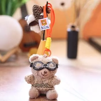 Свитер с медведем, плюшевая кукла-тедди, тема пилота, прочная игрушка из полипропиленового хлопка для декора сумки StyleA