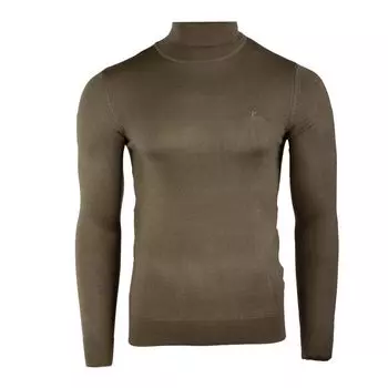 Свитер с высоким воротником Джинсы с вышитым логотипом Мужчины TED LAPIDUS XXL хаки