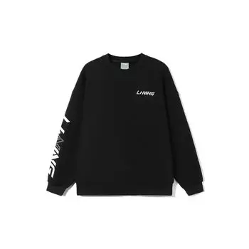 Свитер серии Li Ning Sports Lifestyle с круглым вырезом и длинными рукавами, унисекс, черный AWDT607-1
