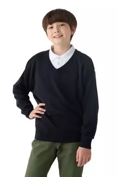 Свитер школьный вязаный 140901 детский NV [Beams School] V-образный вырез
