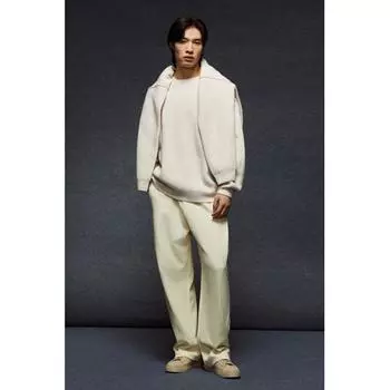 Свитер свободного кроя HM светло-бежевый S