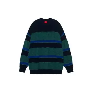 Свитер свободного кроя с круглым вырезом Li Ning Color Block Striped, унисекс, зеленый AMBR060-4 M