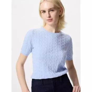 Свитер Uniqlo Cable Crew Neck с коротким рукавом 03 GRAY/WOMEN S