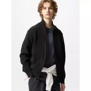 Свитер Uniqlo Mid Gauge на молнии 31 BEIGE/MEN 3XL