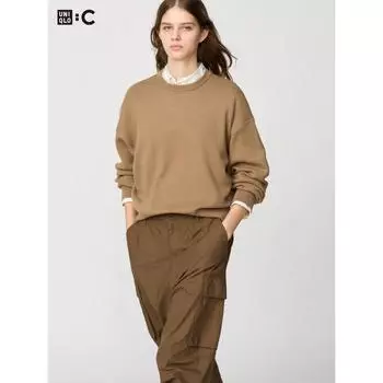 Свитер Uniqlo Smooth Cotton с круглым вырезом 01 OFF WHITE/WOMEN XS