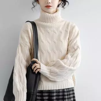 Свитер Вязаный Топ Куртка Женская Элегантная Осень/Зима Лацкан Трансграничный Бестселлер Новый Стиль Пуловеры One Size белый