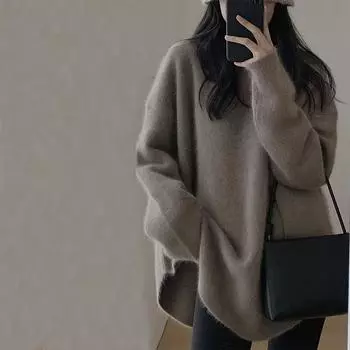 Свитер женская осенняя одежда новинка осень и зима французский шик и красивый уникальный трикотажный свитер основа пуловер внутренний верх one size белый