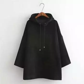 Свитер женский осенне-зимний в стиле Харадзюку, однотонный, с капюшоном, бархатный, плотный, свободный, топы M розовый