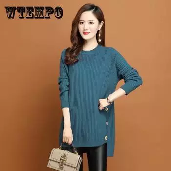 Свитер, женский пуловер, трикотаж, свободный однотонный топ, универсальный корейский модный трендовый свитер, топ в женском стиле XL белый