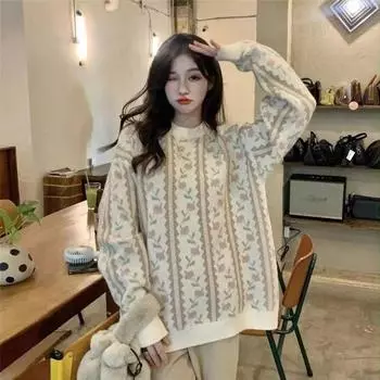 Свитер женский трикотаж, осень-зима 2022, повседневный однотонный свободный универсальный мягкий клейкий блестящий пуловер, женский свитер