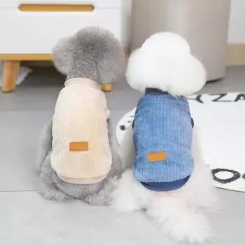 Свитера для собак, удобный однотонный зимний пуловер с круглым вырезом для домашних животных, одежда для дома M хаки