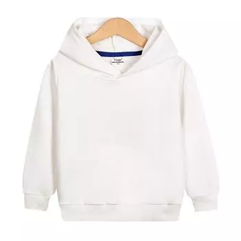 Свитера с капюшоном для мальчиков и девочек, весенняя и осенняя одежда, детские куртки с длинными рукавами, осенние и зимние топы для больших детей 150 белый