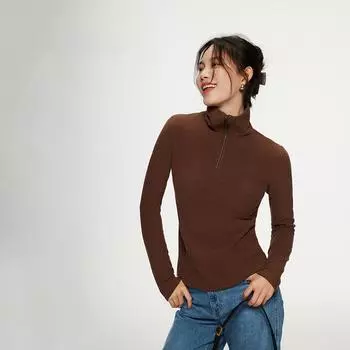 Свитера женские с застежкой-молнией Quarter Zip Теплые толстовки Повседневные Бег Тренировки Водолазка Пуловеры Топы Большие размеры XL