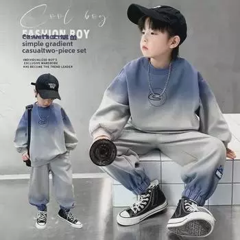 Свитерный комплект для мальчиков из Щенячьего патруля 2024 года на весну/осень — модный детский спортивный комплект 130 красный