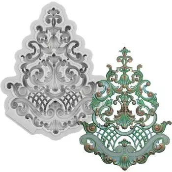 Свиток в стиле барокко, рельефное украшение для торта, формы для помадки, европейские винтажные ювелирные изделия, силиконовая форма для украшения торта, полимерная глина, конфеты, шоколад