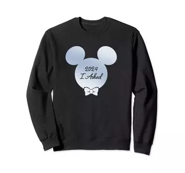 Свитшот Disney Mickey Proposal Bow Tie Groom I ASKED 2024 чёрный