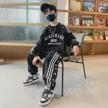 Свитшот для мальчиков 2024 года Cool Spring & Autumn — модный уличный стиль для детей 140 cm белый