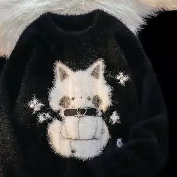 Свитшот для женщин из хлопка, свободный, большой, флисовый, утолщенный, удобный, с круглым вырезом, повседневный, пуловер, топ, свитшот S белый