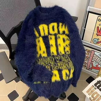 Свитшот для женщин из хлопка, свободный, большой, флисовый, утолщенный, удобный, с круглым вырезом, повседневный, пуловер, топ, свитшот S чёрный