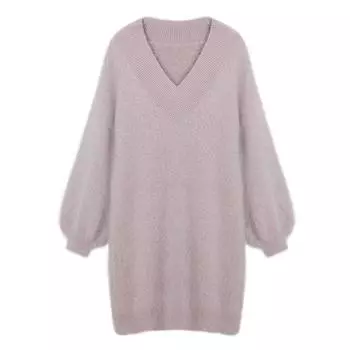 Свитшот для женщин осень зима утолщенный пуловер свитер с V-образным вырезом длинный рукав повседневный свободный свитер из меха норки свитшот One Size жёлтый