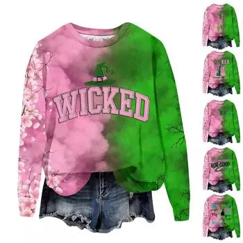 Свитшот для женщин рубашки модный свитер с длинным рукавом воротник одежда L розовый