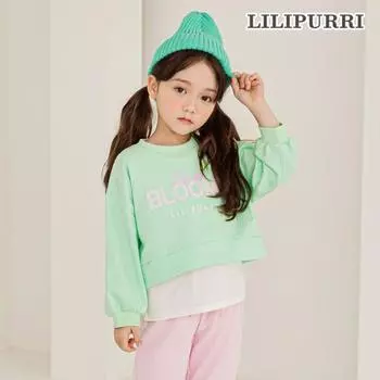 Свитшот Lilypuri Blossom Set, зеленый Green/120