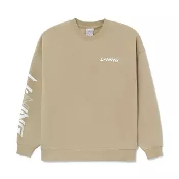 Свитшот с круглым вырезом и принтом логотипа Li Ning, унисекс, кофейный AWDTE63-2 XL