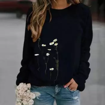 Свитшот с принтом Женские толстовки с капюшоном Зимние пуловеры Теплый пуловер Толстовка с длинным рукавом Джемпер Верхняя одежда Теплая уличная одежда M серый