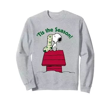 Свитшот с рождественскими чулками Peanuts Snoopy Seasonal Festive серый