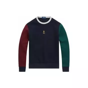 Свитшот с вышитым логотипом Polo Ralph Lauren и круглым вырезом в цветных блоках, мужской свитшот, темно-синий 710881504-002 L