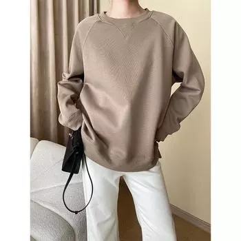 Свитшот Sinan Casual Plus Velvet с рукавами реглан, боковыми разрезами и круглым вырезом - SN4674 One Size зелёный