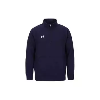 Свитшот Under Armour UA Rival Mock Neck с логотипом и принтом свободного кроя, длинный рукав, реглан, мужской, темно-синий 1386016-410 XXL