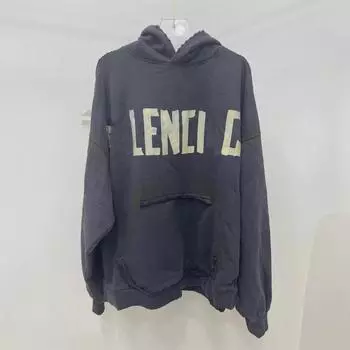 Свитшот унисекс с капюшоном из махровой ткани - Paris B Design, окрашенный распылением, коллекция осень/зима 2023 г. Medium промывают черный