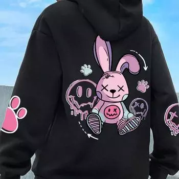 Свитшот женский в стиле хип-хоп с принтом в стиле уличный повседневный модный свободный новый свитшот осень-зима плюс бархатная куртка XXXL белый