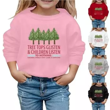 Свитшоты для малышей, девочек и мальчиков, свитер с круглым вырезом и длинными рукавами, хлопковый графический топ, свитер, рубашки 150 чёрный