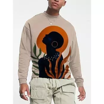 Свитшоты для мужчин, пуловеры, 3D-графика, длинные рукава, принт, футболка, осенняя толстовка с круглым вырезом, свободная мужская одежда S