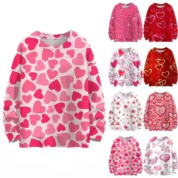 Свитшоты для женщин Вязаный свитер Милая рубашка Осенний круглый вырез Пуловер Топы XXXL