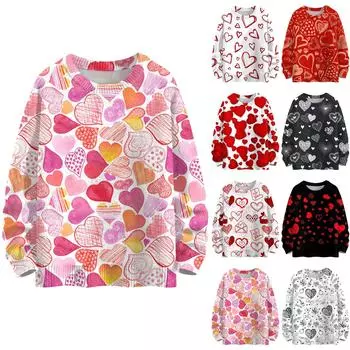 Свитшоты для женщин Вязаный свитер Милая рубашка Осенний круглый вырез Пуловер Топы XXXL красный