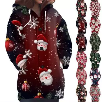 Свитшоты для женщин Вязаный свитер с длинным рукавом Принт Вязаный худи с пуговицами Кардиган Пальто M чёрный