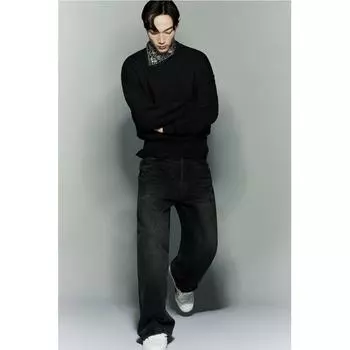 Свитшоты HM Cotton, свободный крой, черный S